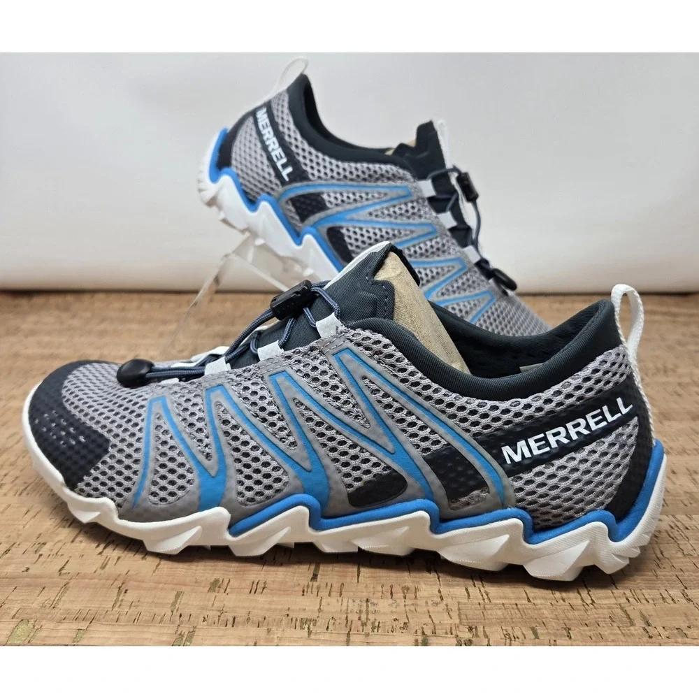 Merrell Shoes Tetrex Water Vapor 20 Mens 7.5 Blue White Grey Quick Toggle Lacing
